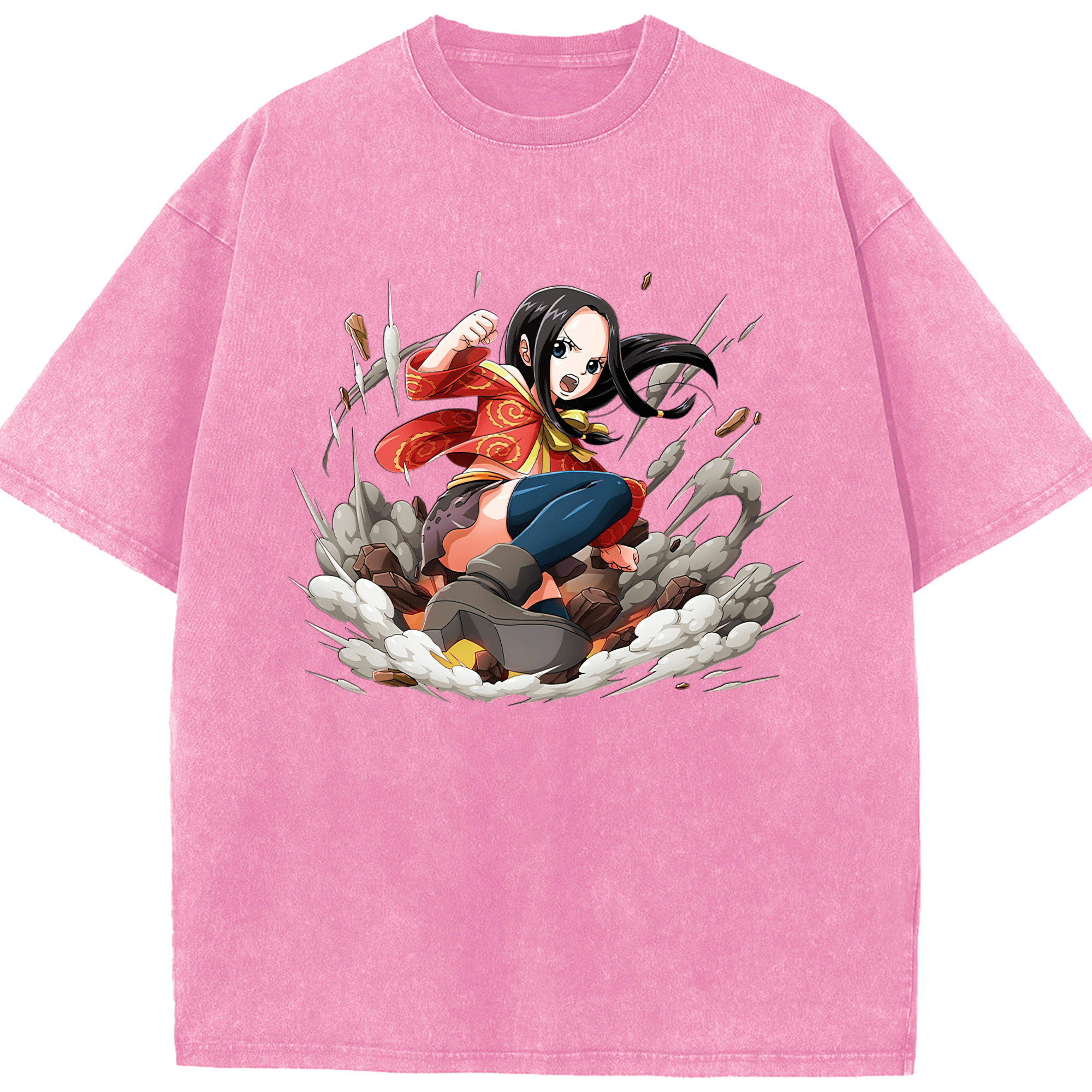 ワンピース ボア・ハンコック ONE PIECE Boa·Hancock 綿100% ヴィンテージ風 半袖Tシャツ（フロントプリント）